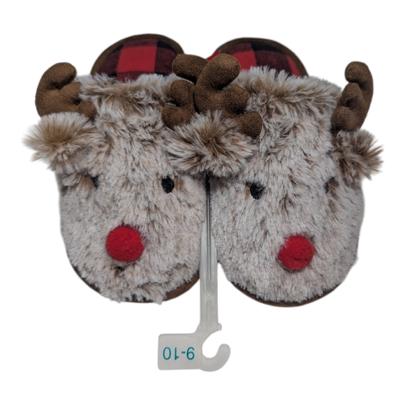 Wondershop Kid's Reindeer Slippers Size 9-10 - Picture 1 of 7